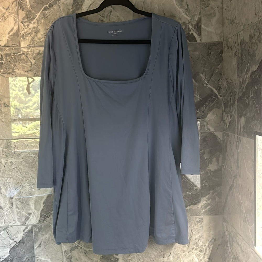 Women’s Lane Bryant shirt blouse blue 18/20 plus size like new 3/4 sleeves top